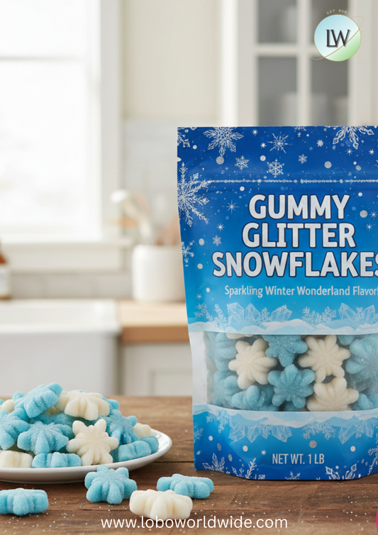 Gummy Glitter Snowflakes (Various Sizes)