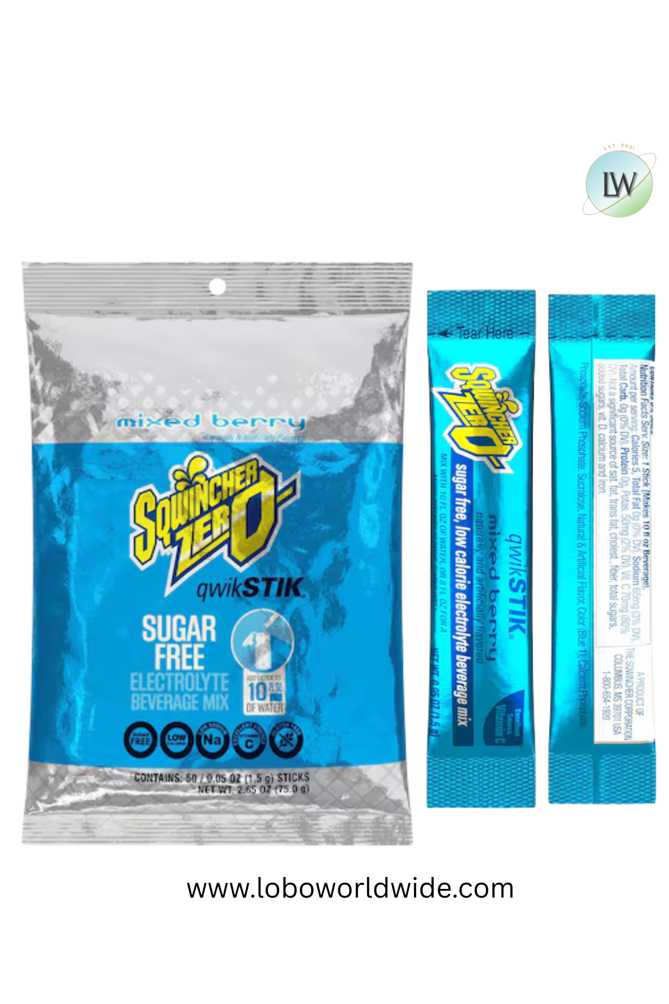 Sqwincher Quick Stiks, Sugar Free Drink Mix Powder, 10 oz Yield Per Unit,100PK(Various Flavours)