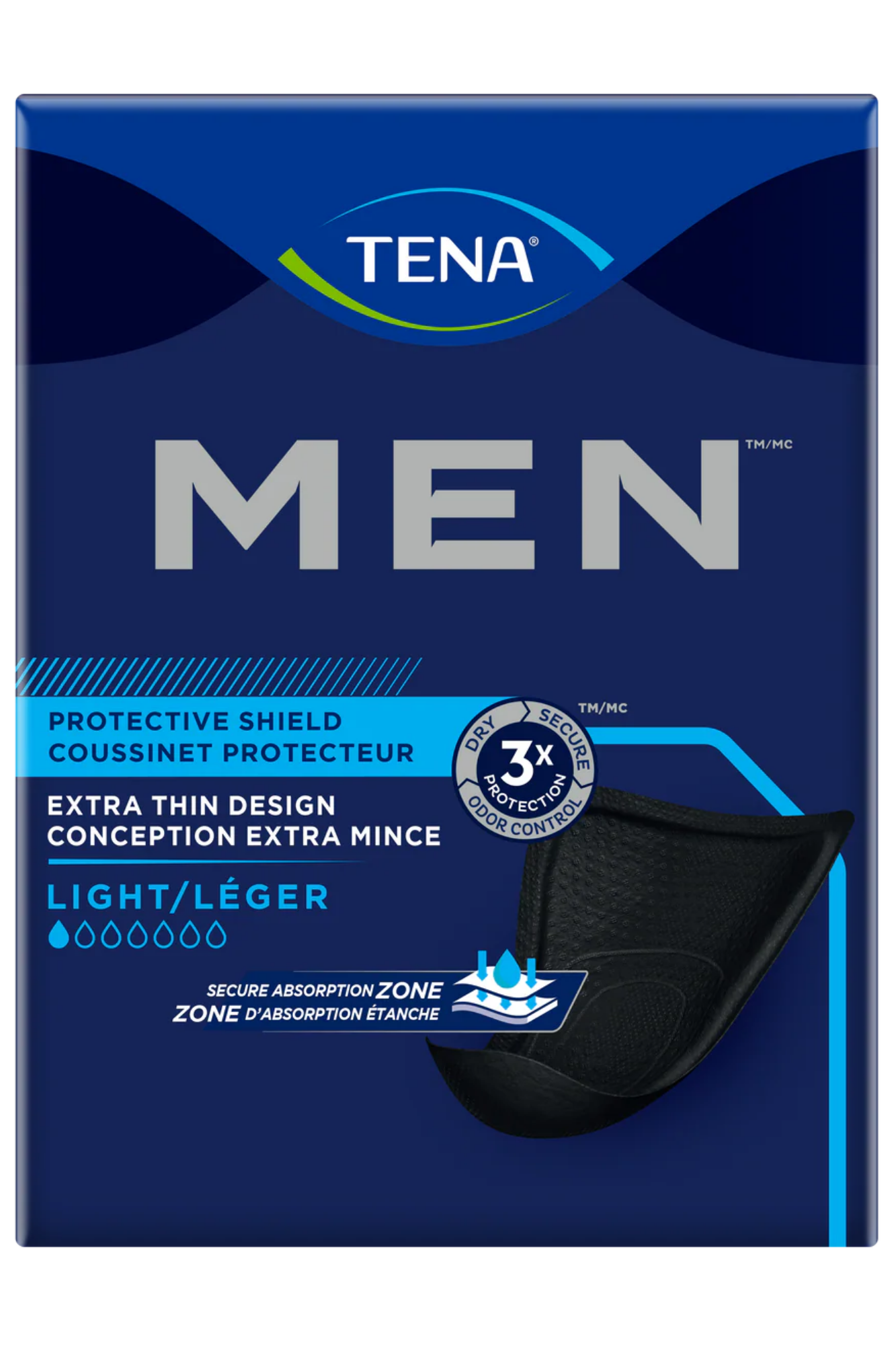 TENA Men Light Shields, 58 Count