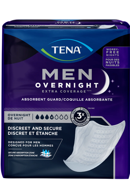 TENA Men Overnight Extra Coverage Guards, 96 count