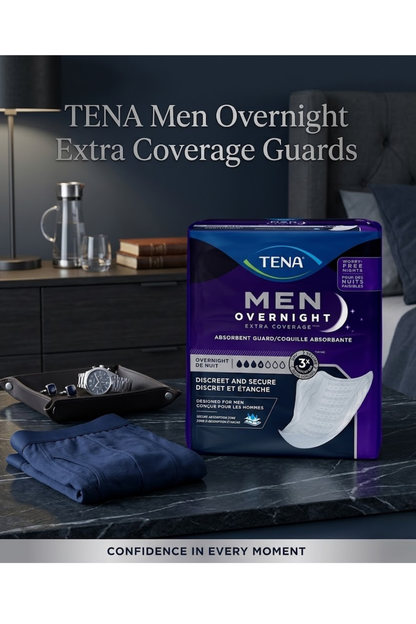 TENA Men Overnight Extra Coverage Guards, 96 count