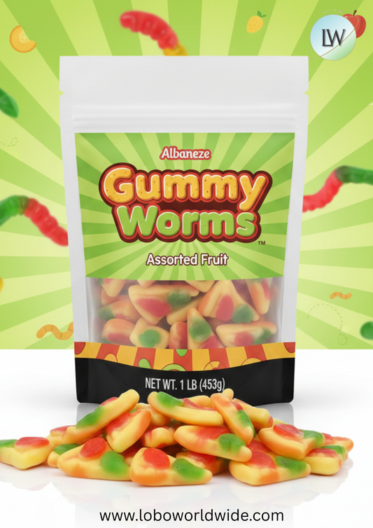 Albanese Gummy Worms Assorted Fruit(Various Sizes)