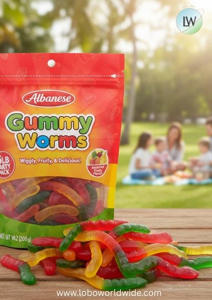 Albanese Gummy Worms Assorted Fruit(Various Sizes)