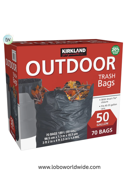 Kirkland Signature 50-Gallon Outdoor Trash Bag, 70-count