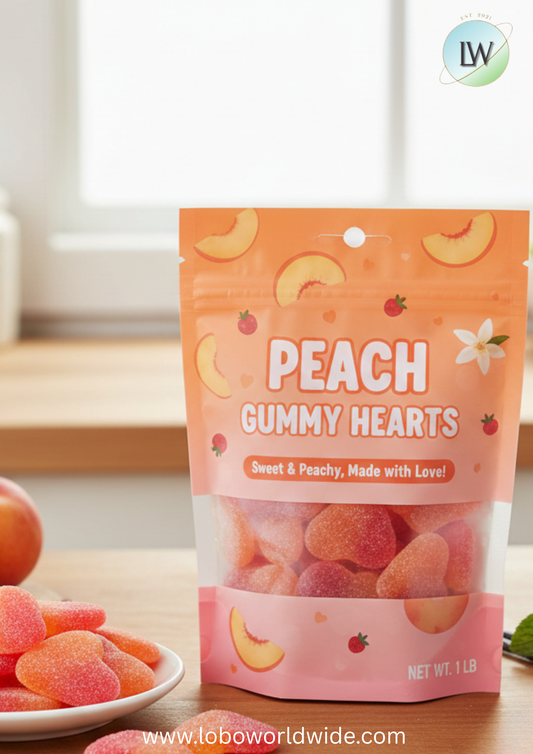 Peach Gummy Hearts(Various Sizes)