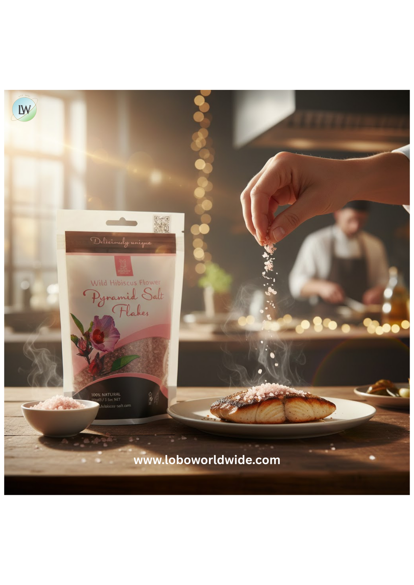 Wild Hibiscus 3.5 oz. Hibiscus Pyramid Salt Flakes
