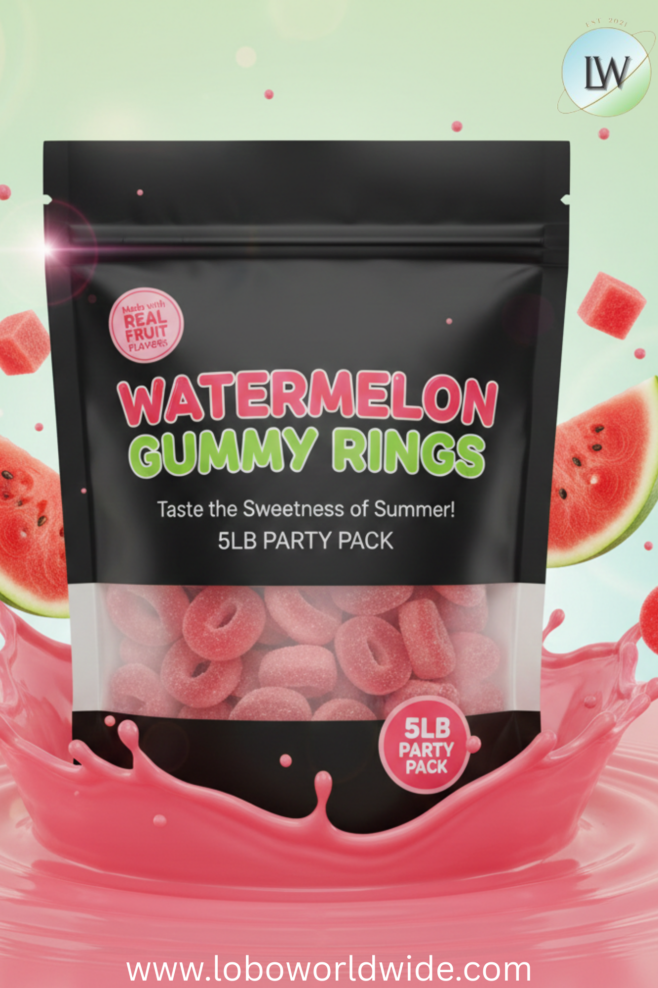 Watermelon Gummy Rings (Various sizes)