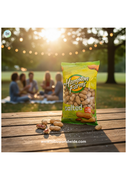 Hampton Farms 0.5 lb. Roasted & Salted In-Shell Peanuts - 36/Case