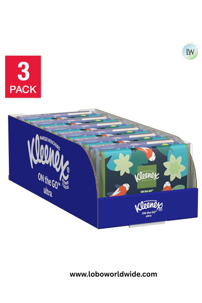 Kleenex Ultra Slim Wallet Facial Tissue, 3-Ply, 10-count, 12-pack