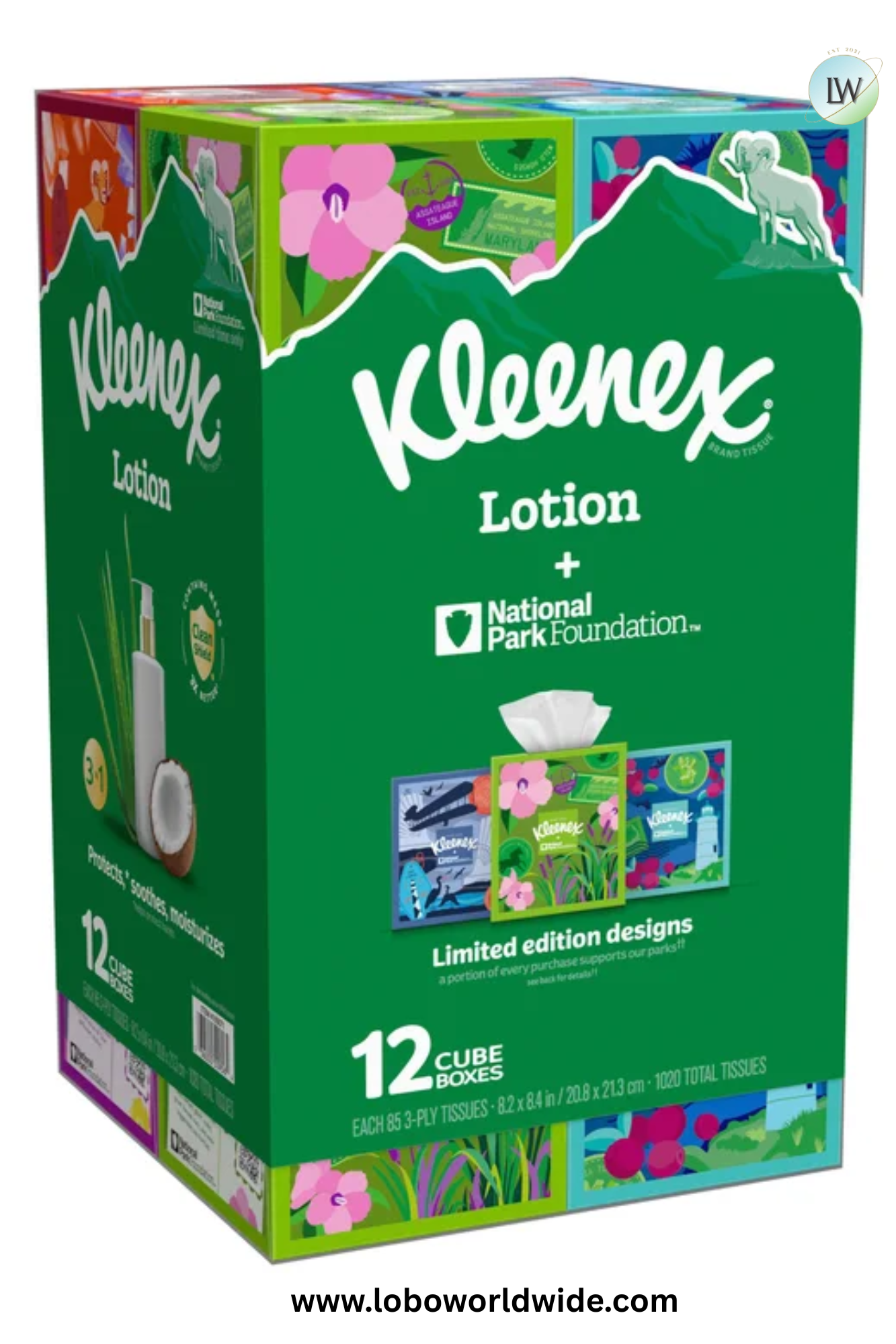 Kleenex Soothing Lotion Facial Tissue, 3-Ply, 85-count, 12-pack