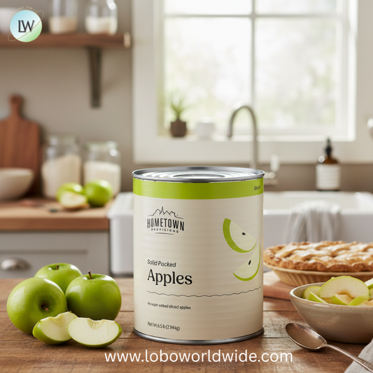 Hometown Provisions Solid Pack Sliced Apples #10 Can - 6/Case