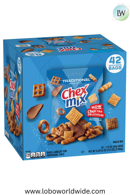 Chex Mix Traditional Savory Snack Mix, 1.75 oz., (Pack of 42)