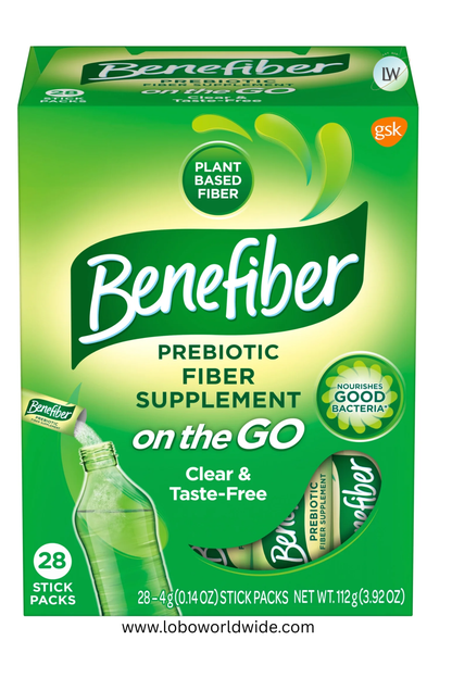 Benefiber On The Go Prebiotic Fiber Powder, Unflavored, 3.92 Oz, (Pack of 28)