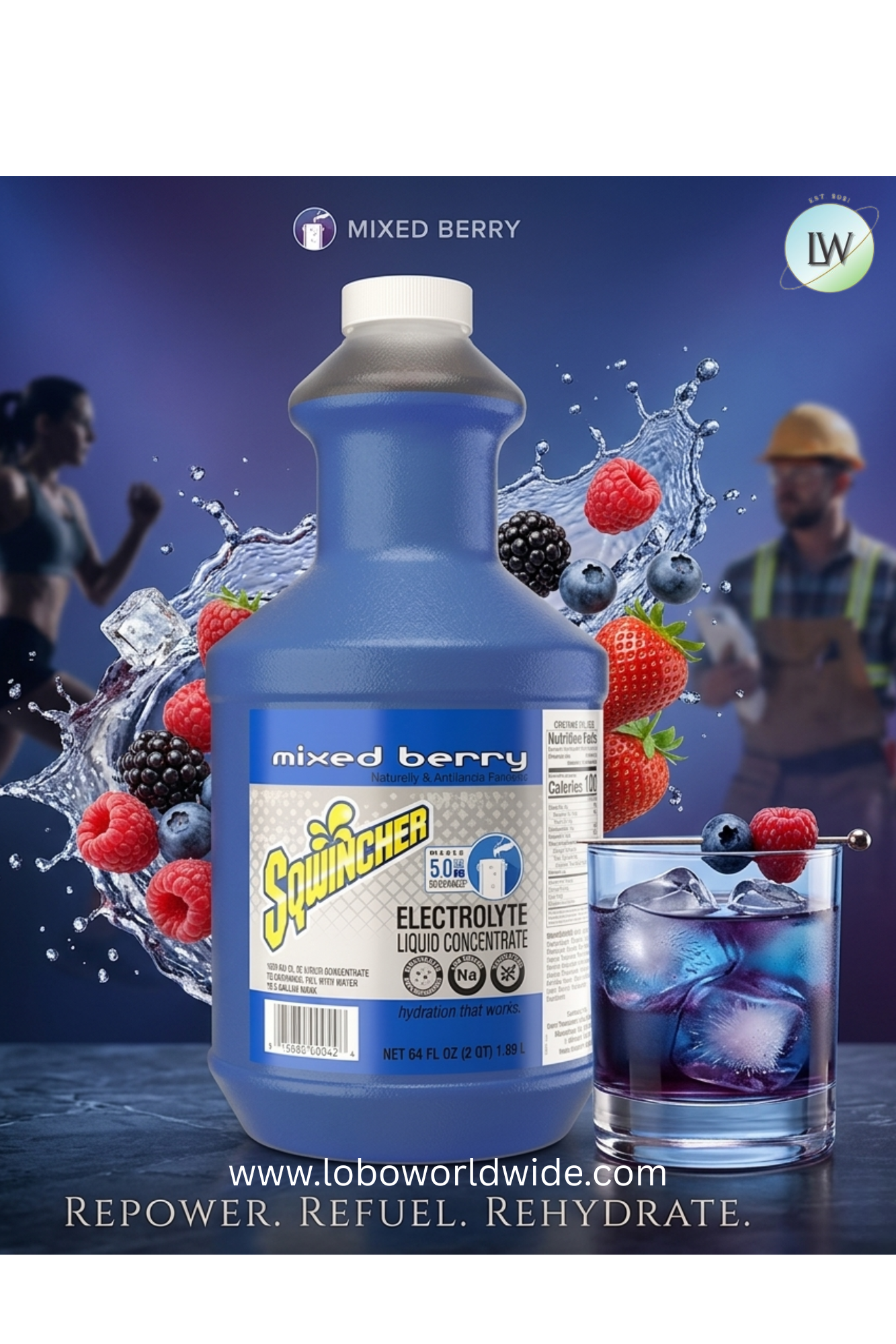 Sports Drink Mix Powder 64 oz.(Various Flavours)