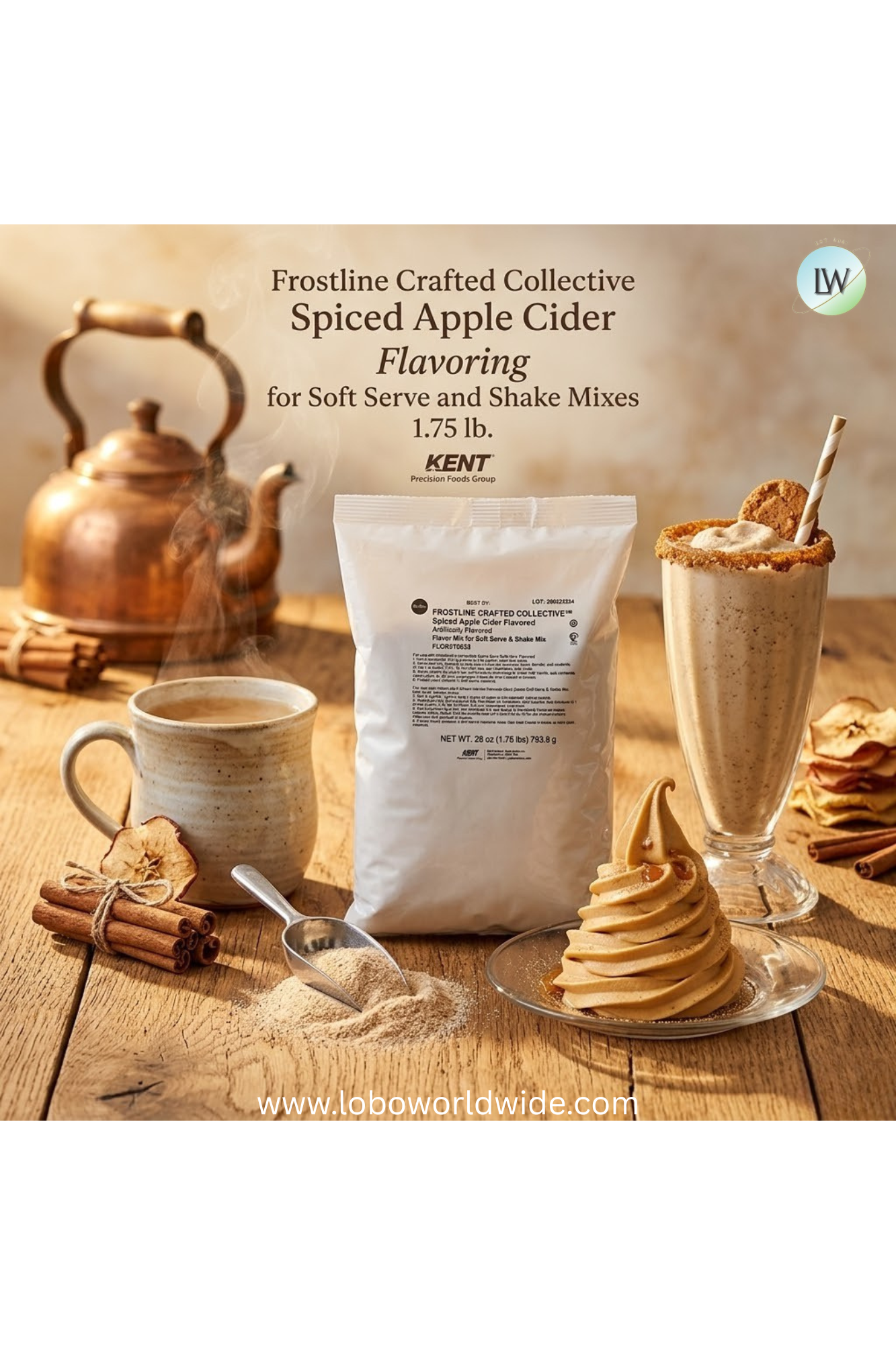 Frostline Spiced Apple Cider Soft Serve Mix, 1.75 lb.