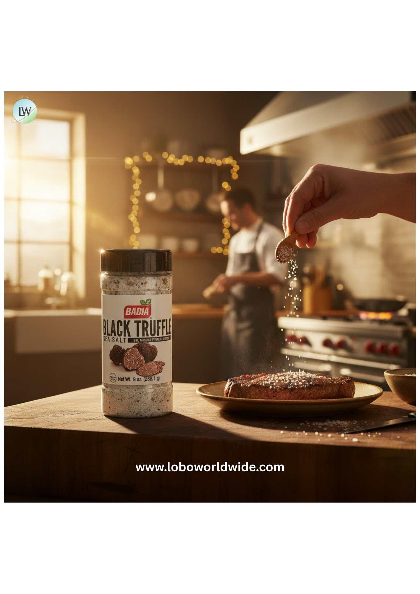 Badia 9 oz. Black Truffle Sea Salt - 6/Case