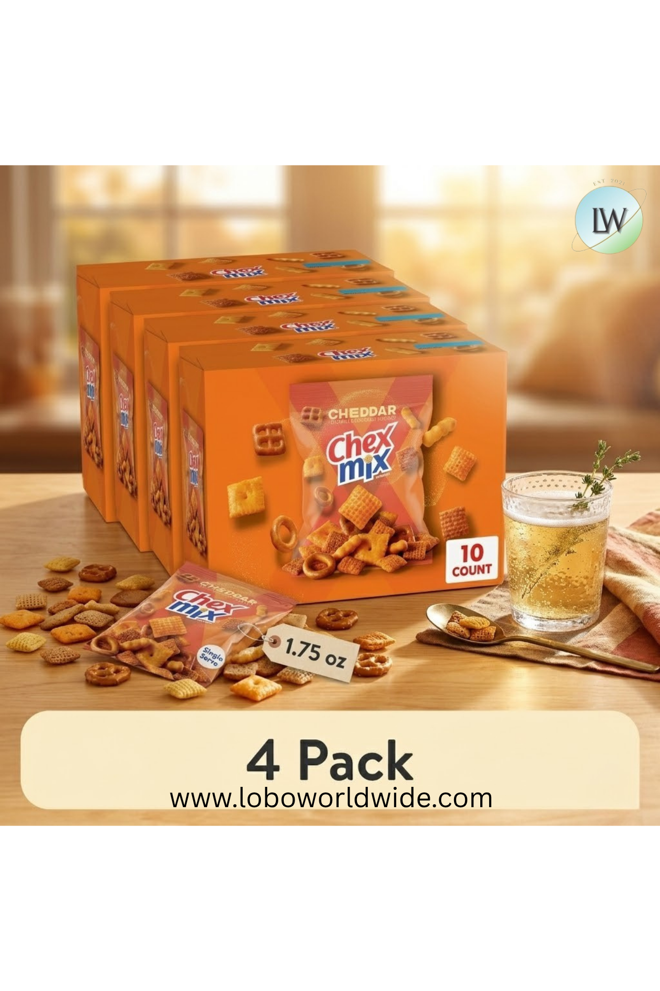 Chex Mix Cheddar Snack Mix, 1.75 oz (Various Sizes)
