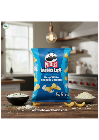 Pringles Mingles Sharp White Cheddar and Ranch Puffed Snacks, Cheese Puffs, 5.5 oz