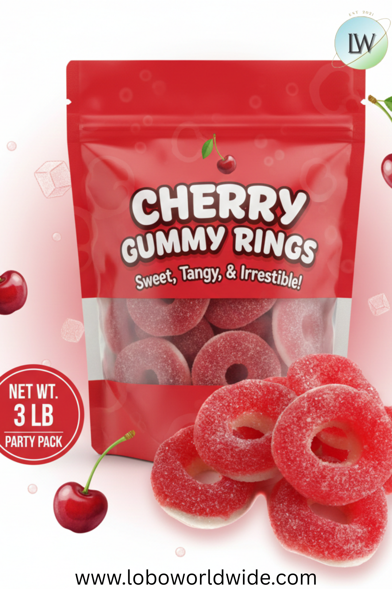 Bulk Cherry Gummy Rings (Various Sizes)