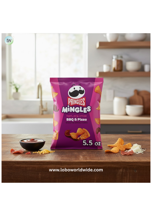 Pringles Mingles BBQ and Pizza Puffed Snacks, Salty Snacks, 5.5 oz