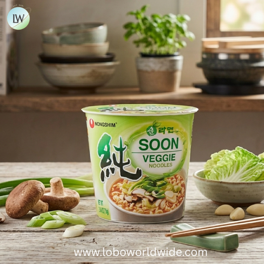 Nongshim Soon Veggie Savory Vegan Ramyun Ramen Noodle Soup Cup, 2.64oz X 6 Count, See Item for Allergens