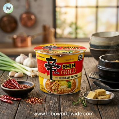 (2 pack) Nongshim Shin Gold Big Bowl Ramen Noodle Soup, 3.56oz X 1, Shelf-Stable