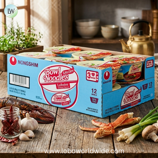 Nongshim Bowl Noodle Savory Lobster Flavor Ramen Soup 3.03oz, 12 Count