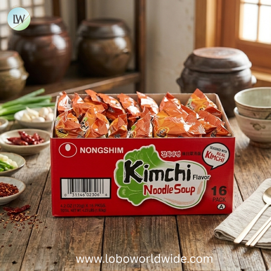 Nongshim Kimchi Spicy Red Chili Ramyun Ramen Noodle Soup, 4.2oz, 16-Pack
