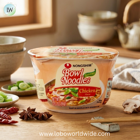 Nongshim Bowl Noodle Savory Chicken Ramyun Ramen Noodle Soup Bowl, 3.03oz X 12 Count, Shelf-Stable