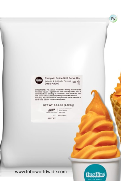 Frostline Pumpkin Spice Soft Serve Mix, 6 lb. (Pack of 4)