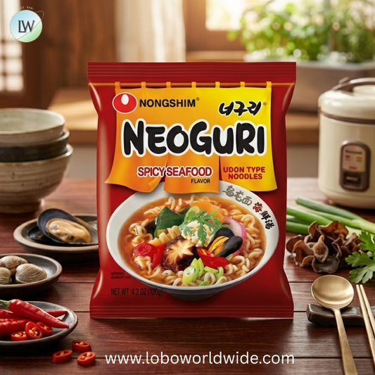 Nongshim Neoguri Spicy Seafood Ramyun Ramen Noodle Soup, 4.2oz x 16 Pack