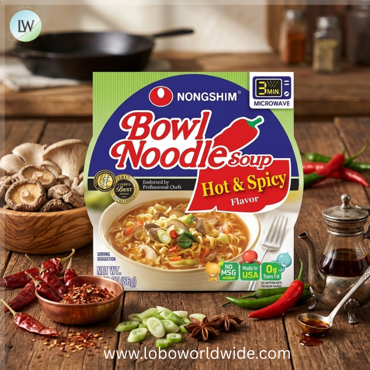 Nong Shim Hot & Spicy Bowl Noodle Soup, 12 pk./3.03 oz.
