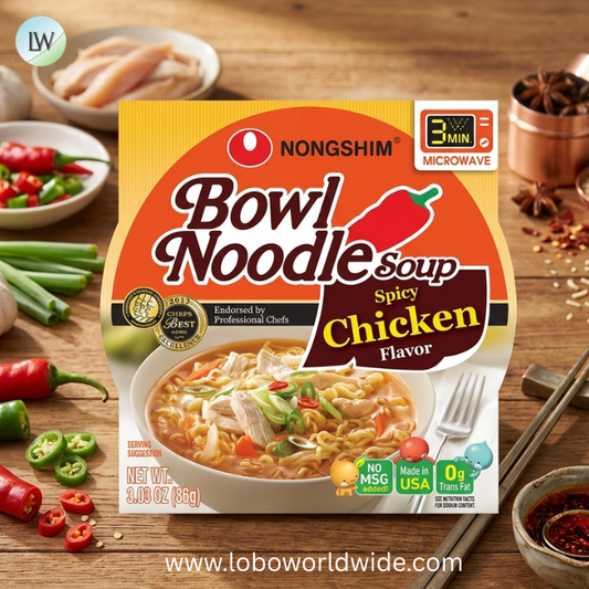 Nong Shim Spicy Chicken Bowl Noodle Soup, 12 pk./3.03 oz.