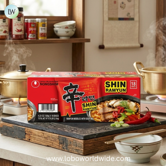Nongshim Shin Ramyun Noodles with Soup Mix, Gourmet Spicy, 4.2 oz, 18-count