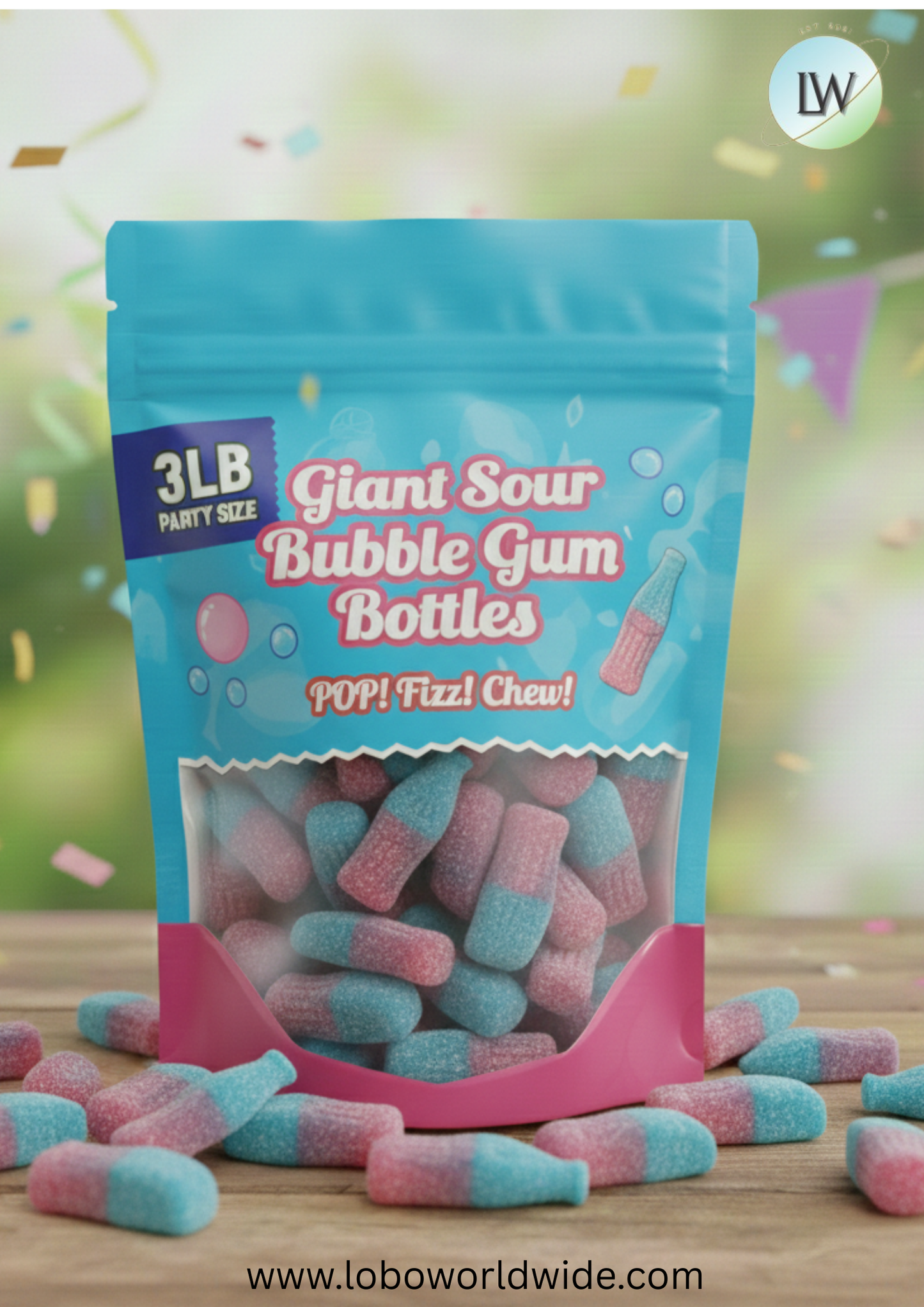 Giant Sour Bubble Gum Bottles(Various Sizes)