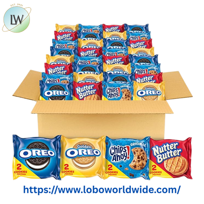 OREO Original, OREO Golden, CHIPS AHOY! & Nutter Butter Cookie Variety Pack, 56 ct Snack Packs