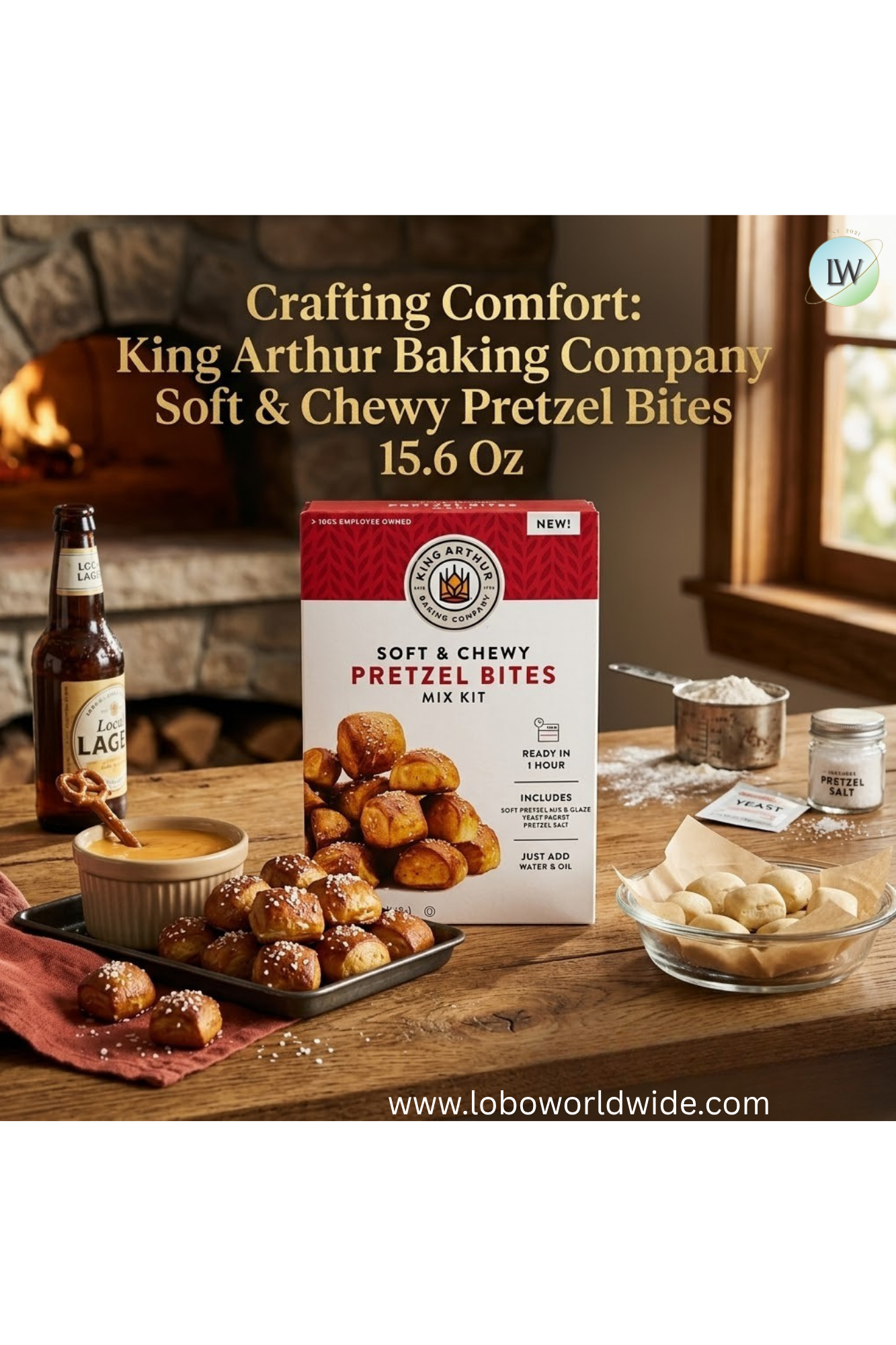 King Arthur Baking Company Soft & Chewy Pretzel Bites Mix Kit 15.6 oz.