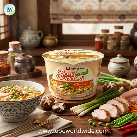 Nongshim Savory Chicken Noodle Soup Instant Ramen, 12 Pack, Microwaveable Bowl Soup Mix, Korean Ramyun with Cabbage & Carrots, Sabor a Pollo