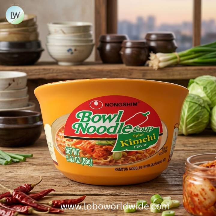 Nongshim Ramen Noodles, Gourmet Instant Ramen bowl, Premium Microwavable Noodle Soup, Kimchi, 3.03 Ounce
