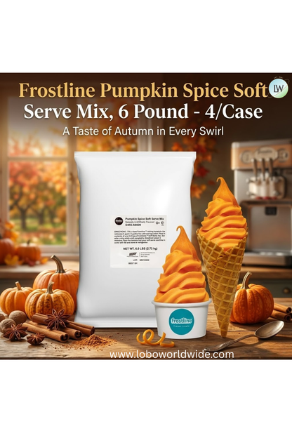 Frostline Pumpkin Spice Soft Serve Mix, 6 lb. (Pack of 4)