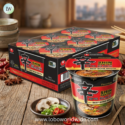 Nongshim Shin Black Noodle Soup, Spicy, 3.5 Ounce (Pack of 6)
