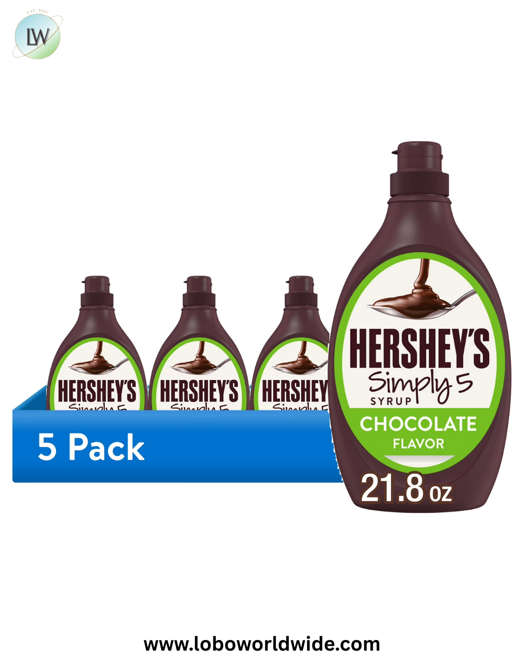 Hershey's Simply 5 Chocolate Syrup, Bottle 21.8 oz