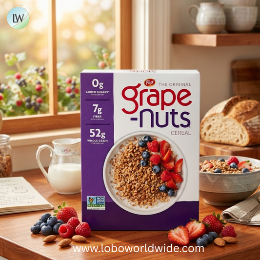 Grape-Nuts Original Cereal, Crunchy Whole Grain Wheat and Barley, Non-GMO, 20.5 oz Box