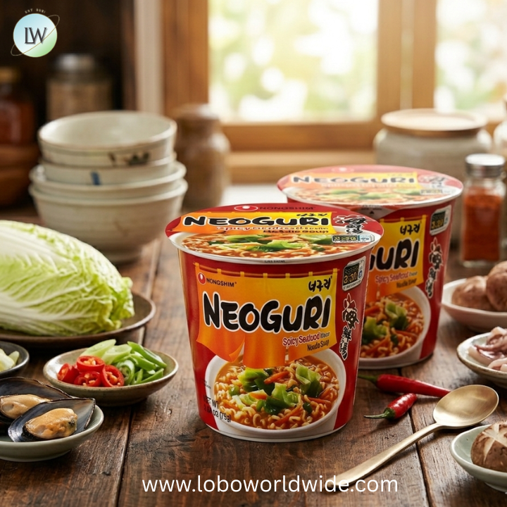 Nongshim Ramen Noodles, Gourmet Instant Ramen cup, Premium Microwavable Noodle Soup, Neoguri Spicy Seafood, 2.64 Ounce