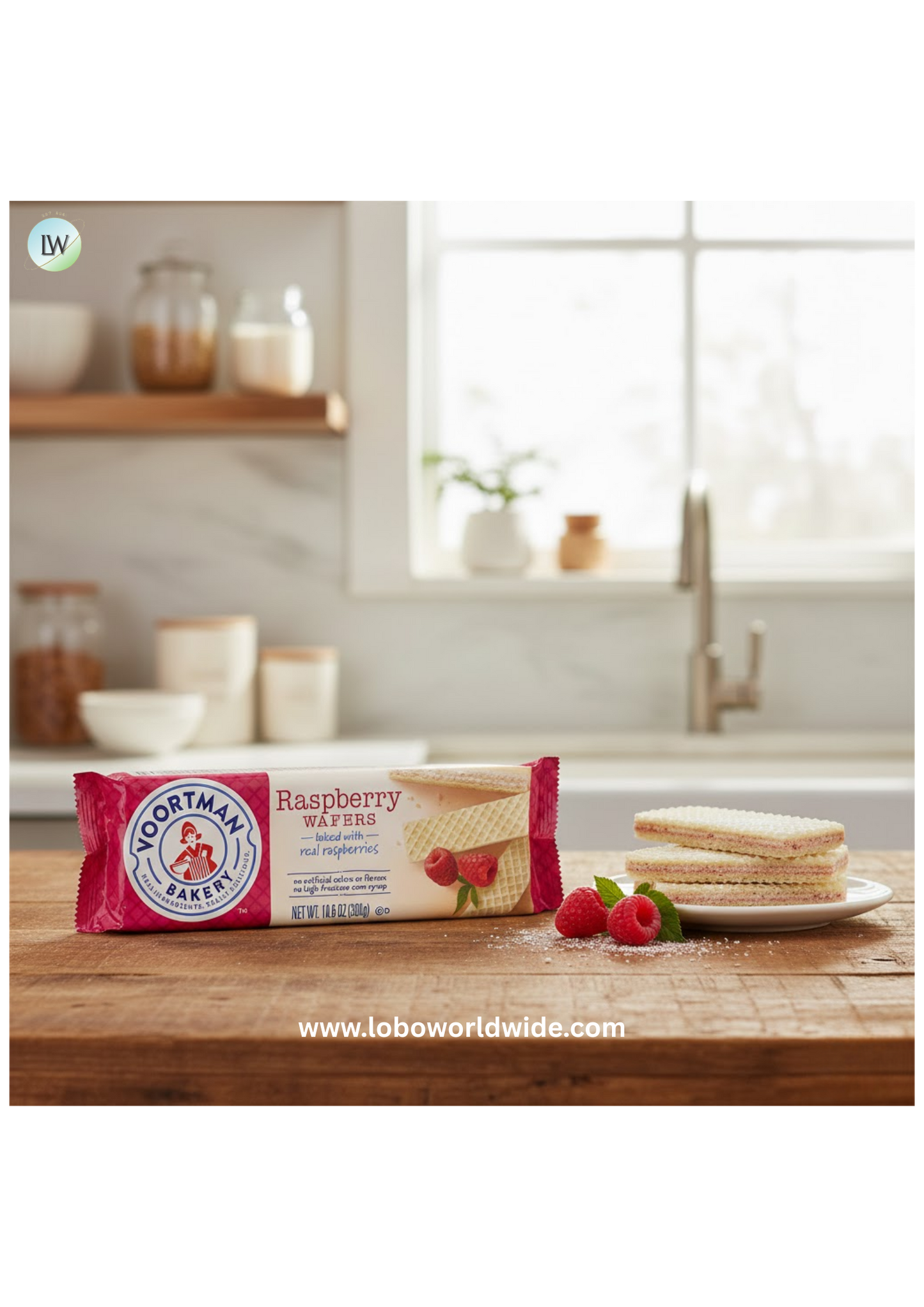 Voortman Raspberry Wafers 10.6oz (Pack of 3)