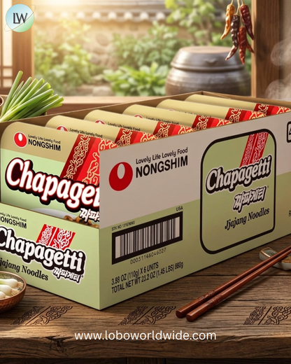 Nongshim Chapagetti Jjajang Noodles, Square Bowl Ramyun Instant Noodles with Sauce, Microwavable, 3.88 oz (Pack of 6)