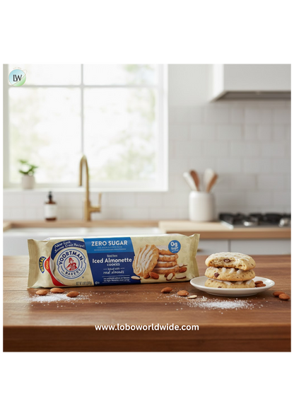 VOORTMAN Bakery Zero Sugar Iced Almonette Cookies 8 oz(pack of 12)