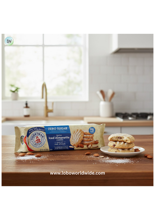 VOORTMAN Bakery Zero Sugar Iced Almonette Cookies 8 oz(pack of 12)