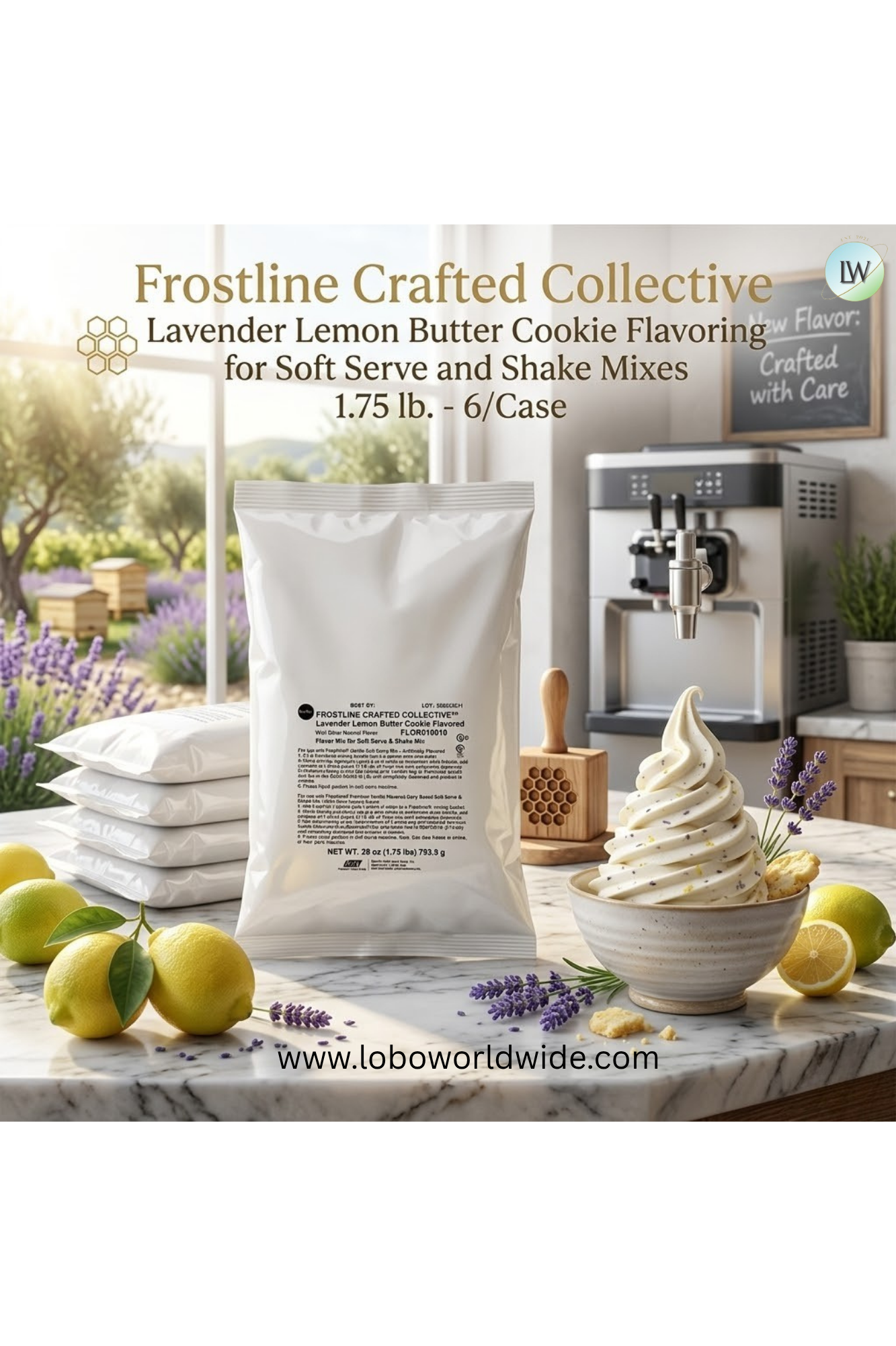 Frostline Lavender Lemon Butter Cookie Flavor, 1.75 lb. (Pack of 6)