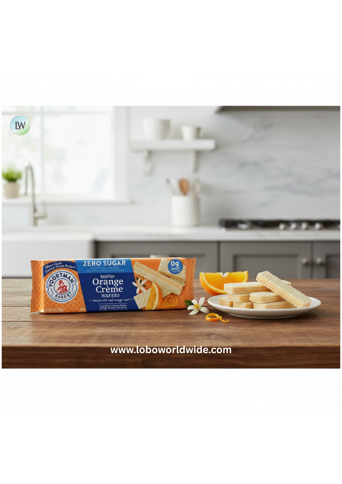 VOORTMAN Bakery Zero Sugar Orange Creme Wafer Cookies 9 oz